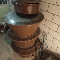 ۳ عدد دیگ مسی و ماهی تابه مسی