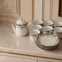 سرویس چای خوری چینی قدیمی ویکتوریا نو 6 نفره
