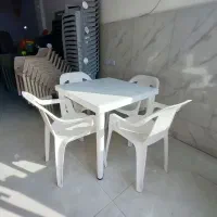 ست میزوصندلی کافیشاپی میز مربع پلاستیکی