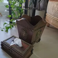 سطل آشغال و جا دستمالی چوبی|صنایع دستی و سایر لوازم تزئینی|تهران, زیبادشت|دیوار