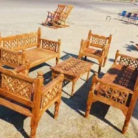 تخت سنتی مبلمان گره چینی ناهار خوری باغی ویلایی