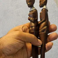 کارد و چنگال چوب آبنوس کهنه