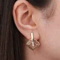 گوشواره ژوپینگ زنانه آبکاری طلا رنگ ثابت