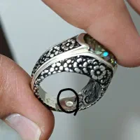انگشتر دستساز نقره مردانه/موزونایت(الماس روسی)