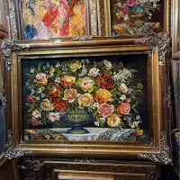 تابلو فرش دستبافت گل رز