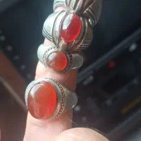 4 عدد انگشتر عقیق یمنی با 100 گرم نقره هاش فروشی