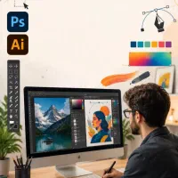 اموزش photoshop  و Adobe IIIustrator