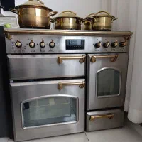 اجاق گاز چهارفر تکنوگاز تمام استیل ،دستگیره طلایی