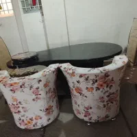 میز نهار خوری شش نفره همراه با صندلی وکاناپه