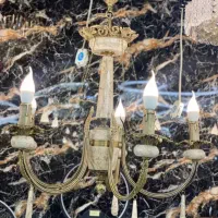 لوستر شش شاخه نئوکلاسیک سنگی