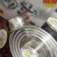 آبکش استیل پنج تایی و کاسه های پنج تایی نونو