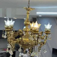 لوستر برنجی ۵ شاخه