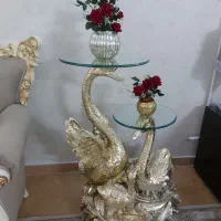 دکوری پلی‌استر طرح قو با دو طبقه شیشه‌ای