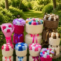 پخش رنگی بوکت خرسی ولنتاین دسته گل عروسکی