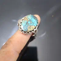 انگشتر فیروزه دست دلبر نقره