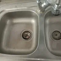 سینک دو لگنه اخوان تمیز با لوازم زیر سینک کامل