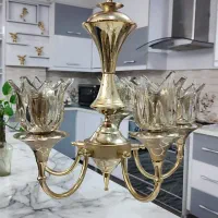 لوستر برنزی 5 شعله در حد نو