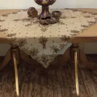 میز ۶ نفره چوبی عسلی دوپایه ای سه شاخه دار۳۲۰۰
