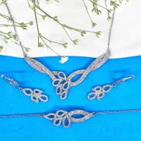 نمونه سرویس زنجیری نقره مثل طلا مدل اشکی