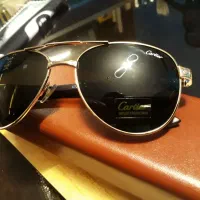 عینک آفتابی کارتیر فرانسه فریم طلایی شیشه سنگی