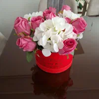 سبد گل رز صورتی