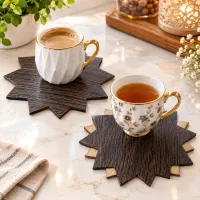 زیرلیوانی دکوراتیو با طراحی خاص ستاره‌ای