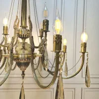 لوسترطبقاتی نئوکلاسیک برنجی 12شاخه جدید کلاسیک