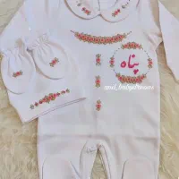 گلدوزی اسم و طرح دلخواه روی لباس کودک و سیسمونی