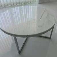 میز جلو سنگ طبیعی و پایه استیل