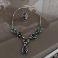 گردنبند نقره وانگشتر زنانه