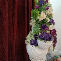 گل مصنوعی همراه پایه