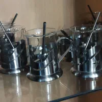 فنجان پایه استیل وشکر ریز