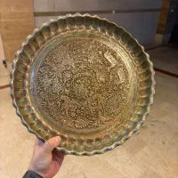 سینی مسی قدیمی با حکاکی زیبا
