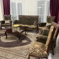 مبلمان وغذاخوری چوب همراه میز وسط وعسلی