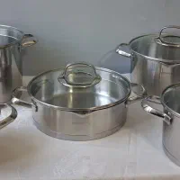 سرویس قابلمه استیل کفه چدن اصل korkmaz ترکیه