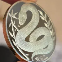سکه نماد سال و ماه مــار روکش طـلا ۲۴عیار