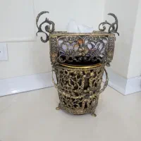 سطل وجا دستمال کاغذی برنجی