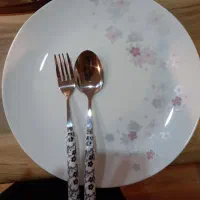 ست قاشق چنگال ترک قلم آبی