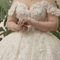 لباس عروس پرنسسی لوکس + تور و ژپون