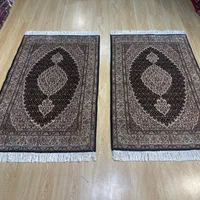 فرش جفت ذرع نیم ماهی سورمه ای