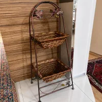 جای سیب زمینی پیاز فلزی و سبد حصیری