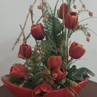 گلدان و گل مصنوعی سرامیکی و سفالی