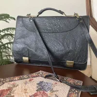 کیف دوشی اداری چرم شترمرغ