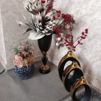 گلدان تزئینی لوکس رو میزی با گل داخلش