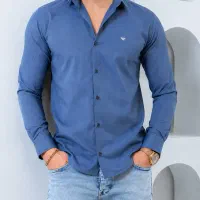 پیراهن مردانه اسپرت نخی رنگ‌بندی کامل