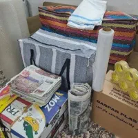 کارتن اسبابکشی موزی پلاستک حبابی روزنامه سلفون فوم