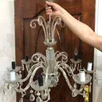 لوستر کریستالی قدیمی ۸ شاخه