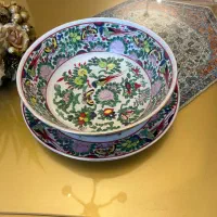 کاسه بشقاب گل مرغی قدیمی