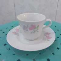 یک دست فنجون و نعلبکی چینی نو