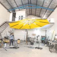 چترباپایه چرخدار سایبان چتری خورشیدی آهنی